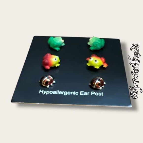 J. Crew Hypoallergenic Earrings – Frogs and Ladybugs - Picture 3 of 7